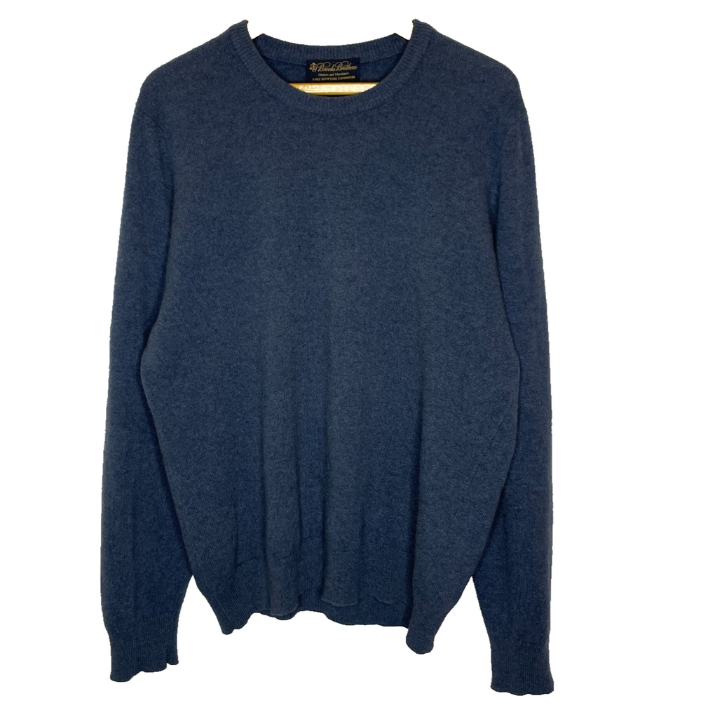 Men's Large Brooks Brothers 100% Scottish Cashmere Blue Crewneck Sweater